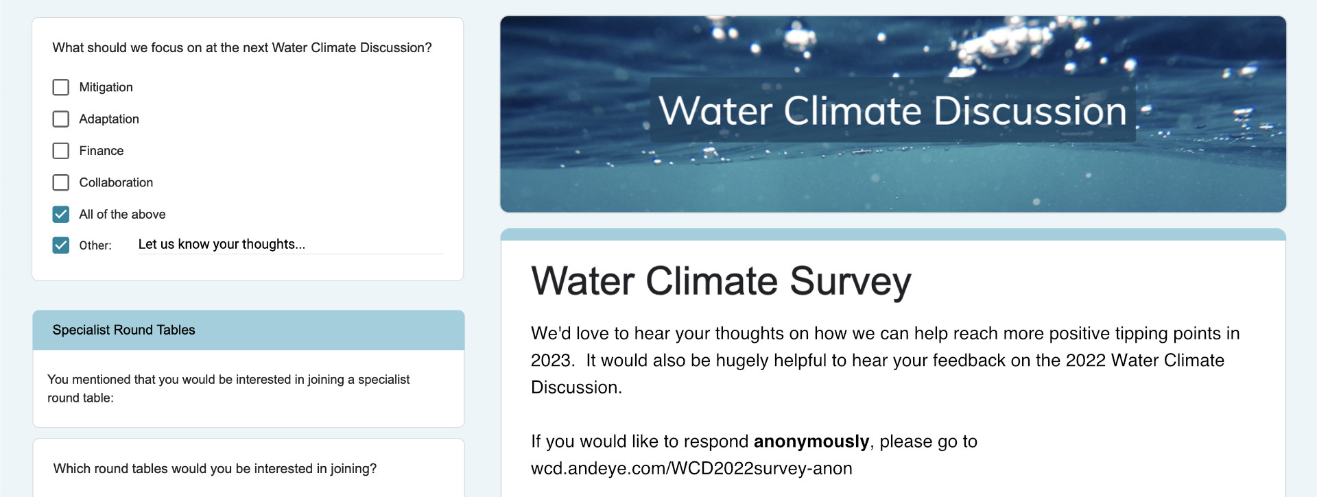 2022 Water Climate Discussion